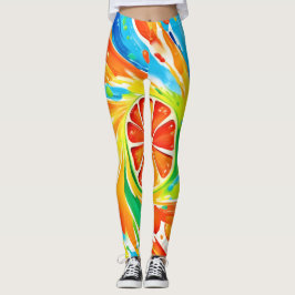 Zitruswirbeln Splash-Design Leggings