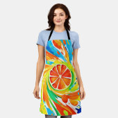 Zitruswirbeln Splash-Design Schürze (Getragen)