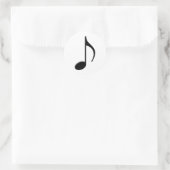 Zittern - Achtelnote-Musik-Symbol Runder Aufkleber (Tasche)