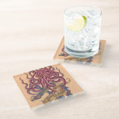 Zittern meine Krake Tatto des Soul-| Glasuntersetzer (Schrägansicht)