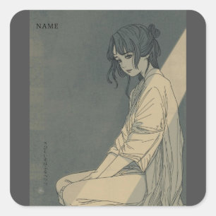 Zitterndes Licht von Sakutarō Hagiwara Kanji Quadratischer Aufkleber