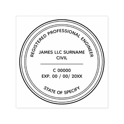 Zivil Engineer Berufliches Siegel Reg. & Ablauf Permastempel (Design)
