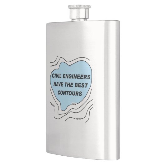 Zivil Engineer Blue Contours Flachmann (Links)