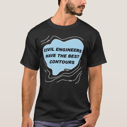 Zivil Engineer Blue Contours T-Shirt (Vorderseite)