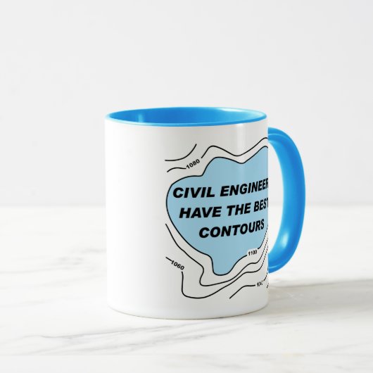 Zivil Engineer Blue Contours Tasse (VorderseiteRechts)