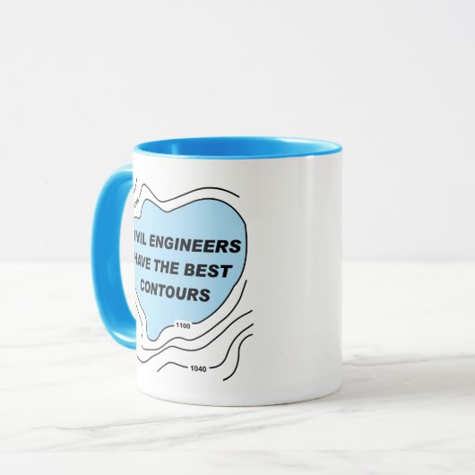 Zivil Engineer Blue Contours Tasse (Vorderseite Links)
