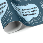 Zivil Engineer Blue Contours Wrapping Paper Geschenkpapier (Rolleneckpunkt)