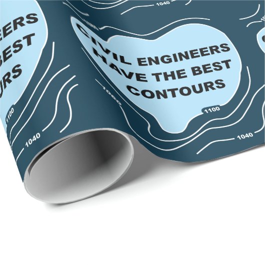 Zivil Engineer Blue Contours Wrapping Paper Geschenkpapier (Rolleneckpunkt)