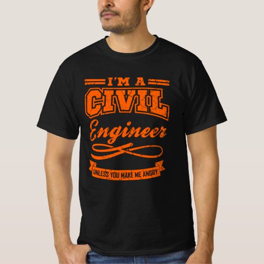 Zivil Engineer Funny Engineering Abschluss Grad T-Shirt (Vorderseite)