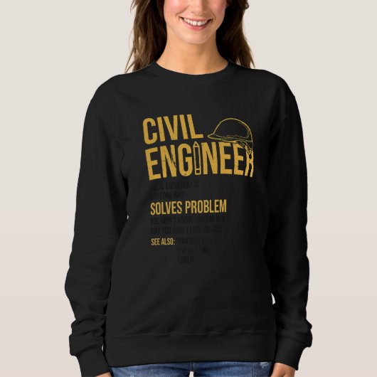 Zivil Engineer Noun Definition Technischer Verfass Sweatshirt (Vorderseite)