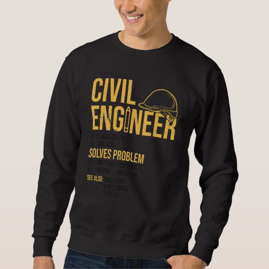 Zivil Engineer Noun Definition Technischer Verfass Sweatshirt (Vorderseite)