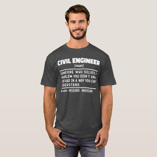 Zivil Engineer Noun Engineering Worker Sarcastic T-Shirt (Vorne ganz)