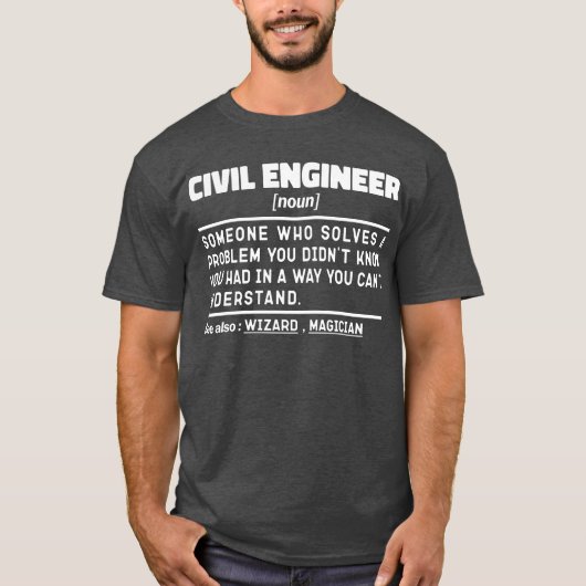 Zivil Engineer Noun Engineering Worker Sarcastic T-Shirt (Vorderseite)