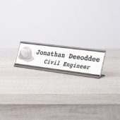 Zivil Engineer White Schreibtischnamensplakette (Vorderseite )