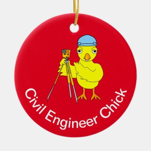 Zivil Engineering Chick Keramik Ornament (Vorne)