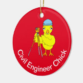 Zivil Engineering Chick Keramik Ornament (Links)