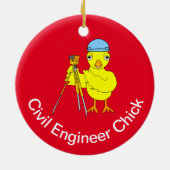 Zivil Engineering Chick Keramik Ornament (Hinten)
