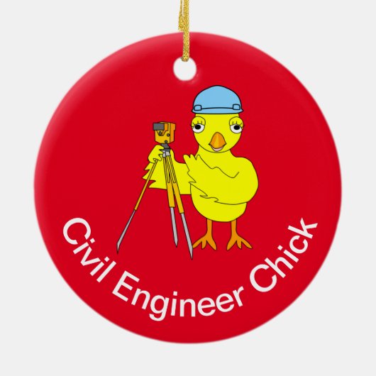 Zivil Engineering Chick Keramik Ornament (Hinten)
