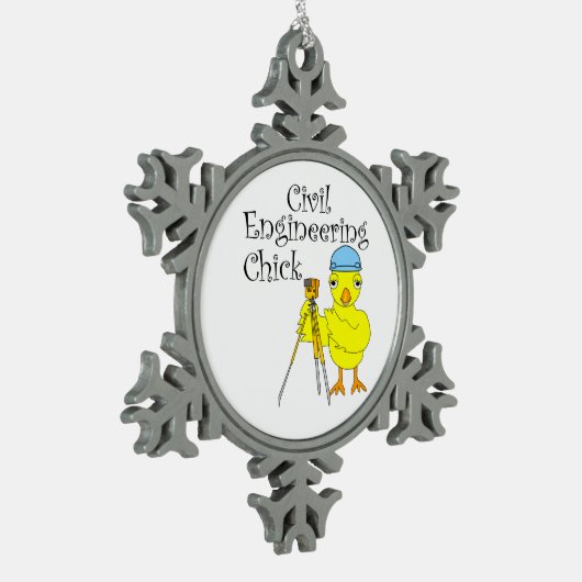 Zivil Engineering Chick Schneeflocken Zinn-Ornament (Links)
