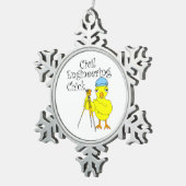 Zivil Engineering Chick Schneeflocken Zinn-Ornament (Rechts)
