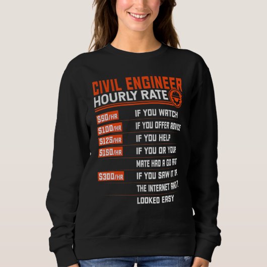 Zivil Engineering Stundensatz Zivil Engineering E Sweatshirt (Vorderseite)
