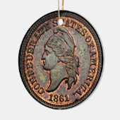 Zivil War Confederation USA Penny Keramik Ornament (Links)