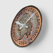 Zivil War Confederation USA Penny Runde Wanduhr (Winkel)