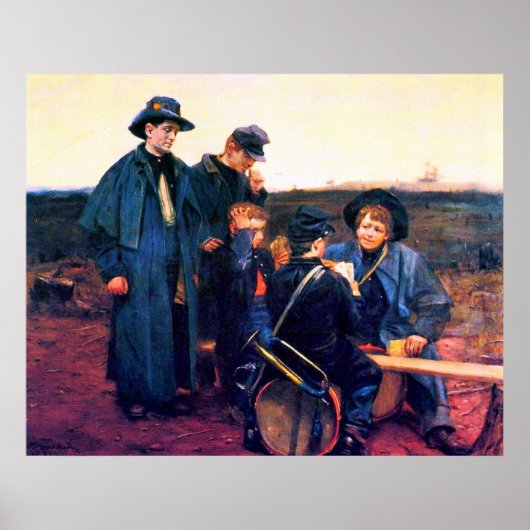 Zivil War Drummer Boys Playing Cards Julian Scott Poster (Vorne)