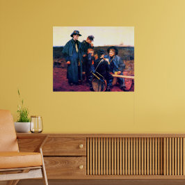 Zivil War Drummer Boys Playing Cards Julian Scott Poster