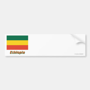 Zivile Flagge Äthiopiens mit Namen Autoaufkleber