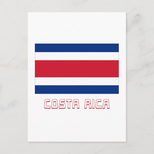 Zivile Flagge Costa Ricas mit Name Postkarte (Vorderseite)