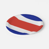 Zivile Flagge Costa Ricas Pappteller (Schrägansicht)