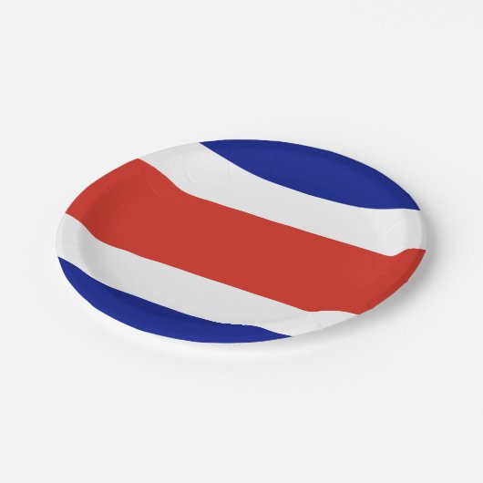 Zivile Flagge Costa Ricas Pappteller (Schrägansicht)