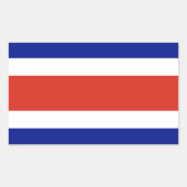 Zivile Flagge Costa Ricas Rechteckiger Aufkleber (Vorderseite)