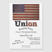 Zivile Gewerkschaft Flag 🇺 Vintage Historische Magnetkarte (Vorderseite)