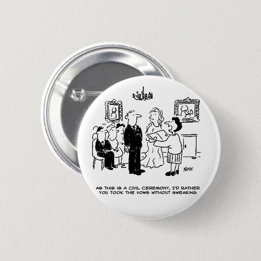 Zivile Hochzeitsfeier in einer Kanzlei Button (Vorne & Hinten)