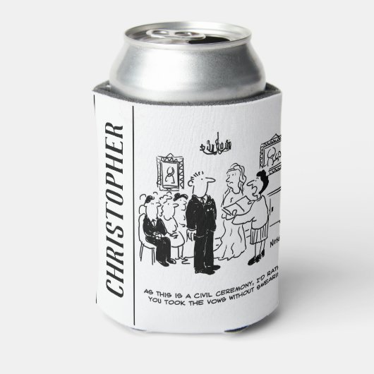 Zivile Hochzeitsfeier in einer Kanzlei Dosenkühler (Kanne Rückseite)