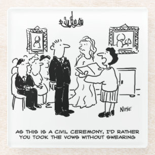 Zivile Hochzeitsfeier in einer Kanzlei Glasuntersetzer