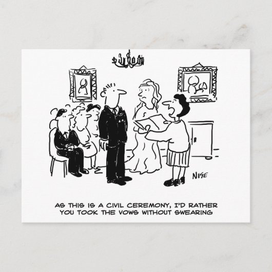 Zivile Hochzeitsfeier in einer Kanzlei Postkarte (Vorderseite)