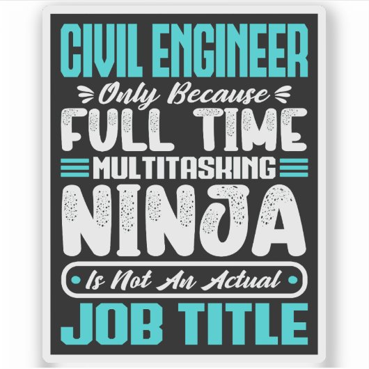 Zivile Ingenieurberufe Aufkleber (Vorderseite)