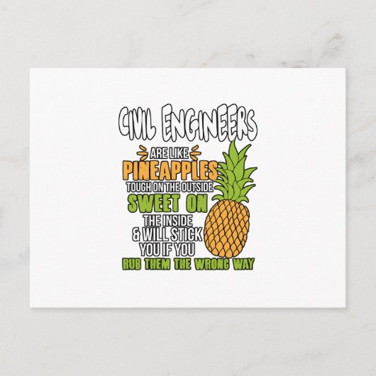Zivile Ingenieure sind wie Ananas. Ankündigungspostkarte (Vorderseite)