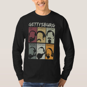 Zivile Kriege Gettysburg Bart Alte Schule T-Shirt