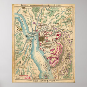 Zivile Kriegs-Belagerung des Hafens der Hudson Poster