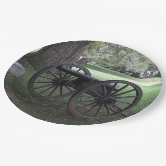 Zivile Kriegs-Kanone Gettysburg Pappteller (Schrägansicht)