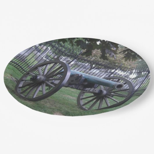 Zivile Kriegs-Kanone Gettysburg Pappteller (Schrägansicht)