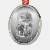 Zivile Kriegs-Verzierung Silbernes Ornament (Links)