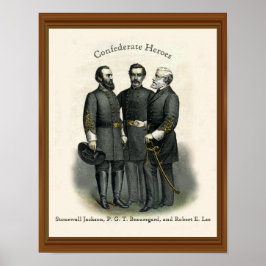 Zivile Kriegshelden Stonewall Beauregard Lee Poster