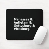 Zivile Kriegskämpfe Manas Antietam Gettysburg Vick Mousepad (Mit Mouse)