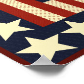 Zivile Kriegsterne und Eagle Quilt Square Poster (Ecke)