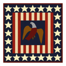 Zivile Kriegsterne und Eagle Quilt Square Poster